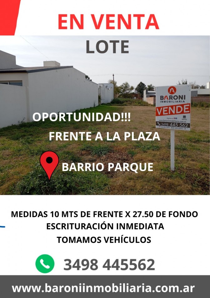 LOTE EN VENTA - BARRIO PARQUE SAN JUSTO