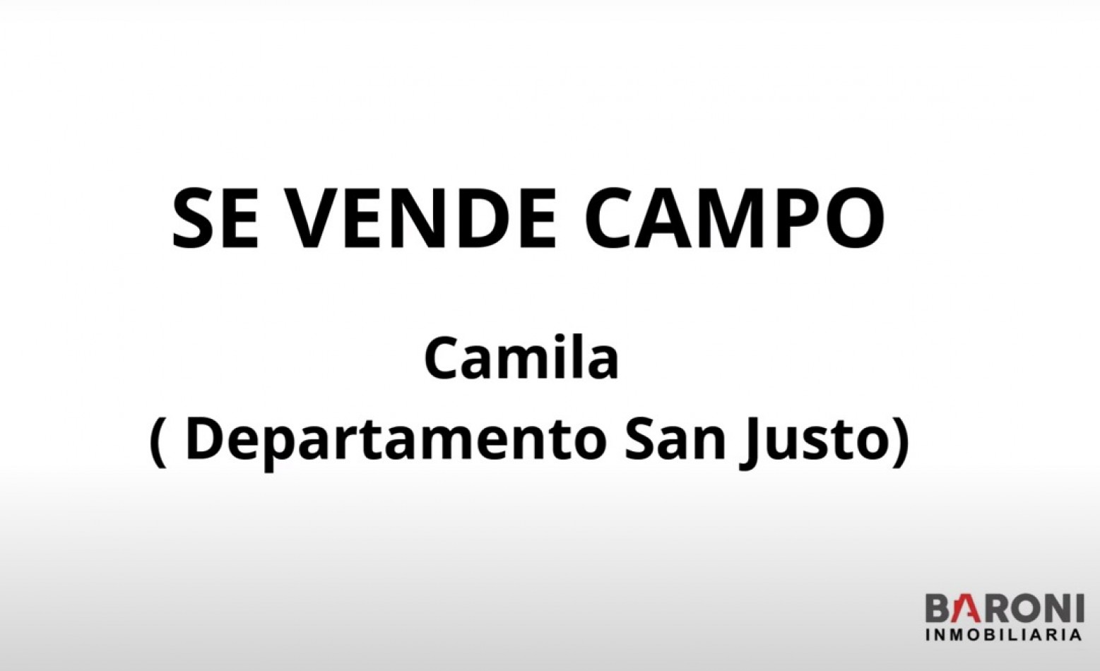 SE VENDE CAMPO - CAMILA ( DEPARTAMENTO SAN JUSTO) PCIA. DE SANTA FE. 408 hectareas es ganadero y agricola