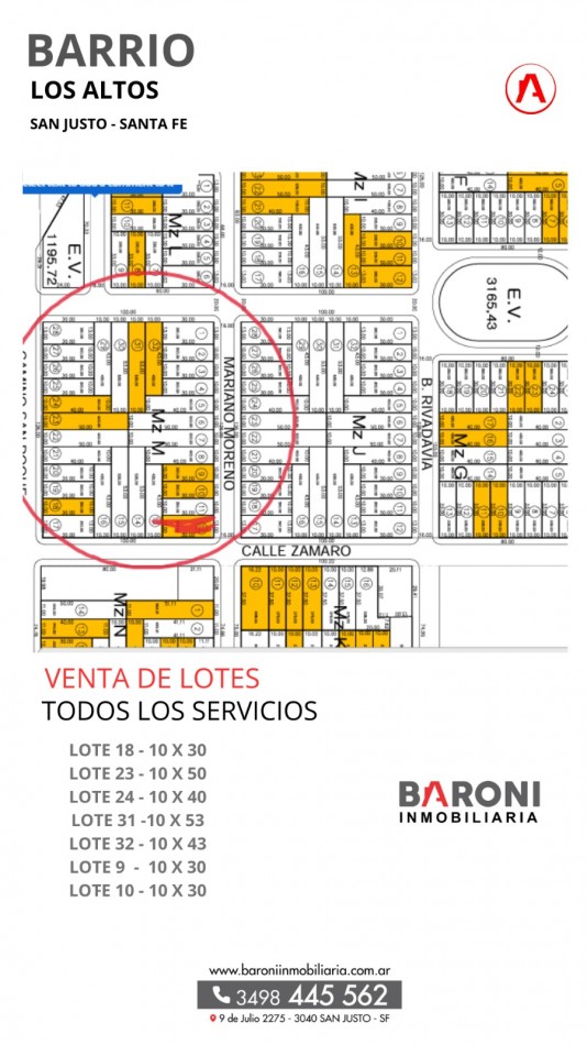 VENTA DE LOTES - BARRIO LOS ALTOS