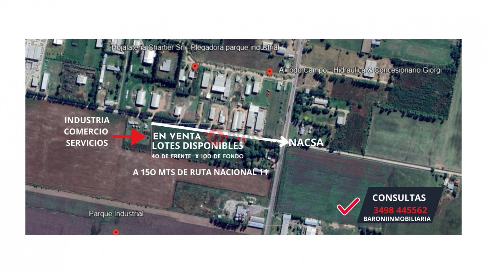 EN VENTA  - LOTES EN SAN JUSTO / INDUSTRIA- COMERCIO- SERVICIOS /. RUTA PROVINCIAL 61.