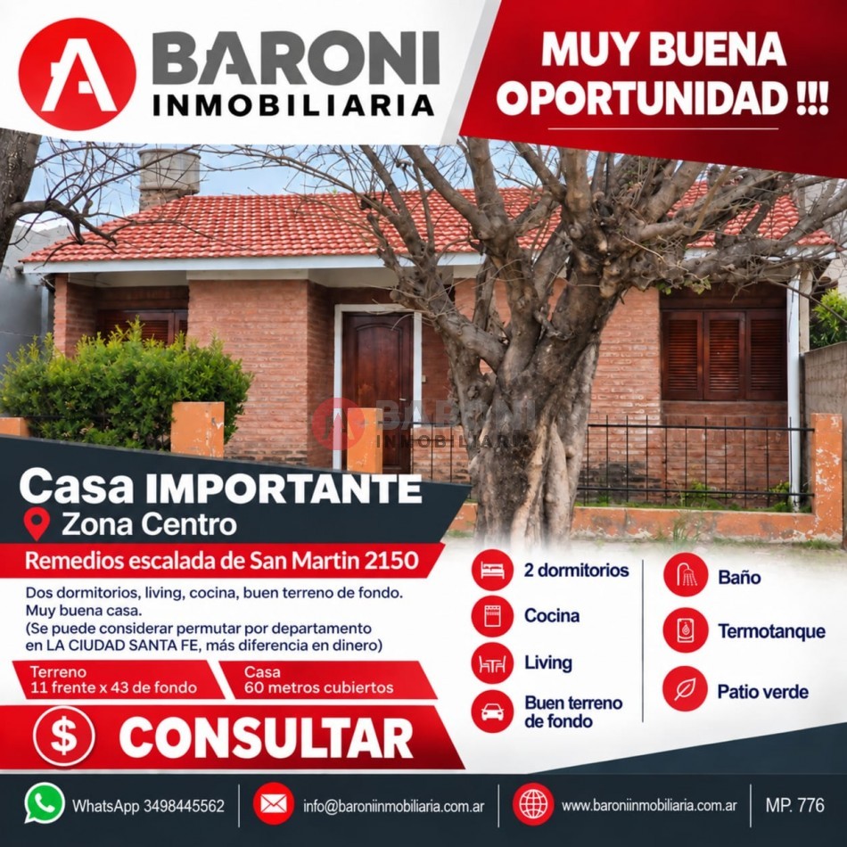 🏡 CASA EN VENTA - HERMOSA CASA — TERRENO AMPLIO DE FONDO 