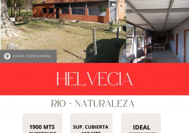 CABAÑA EN HELVECIA - EN VENTA / OPORTUNIDAD SOBRE EL RIO.