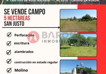 SE VENDEN 5 HECTAREAS EN SAN JUSTO PROVINCIA DE SANTA FE